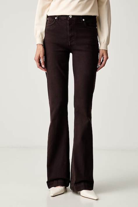 Silvian Heach jeansy flare damskie KODDU brązowe GPA26057JE