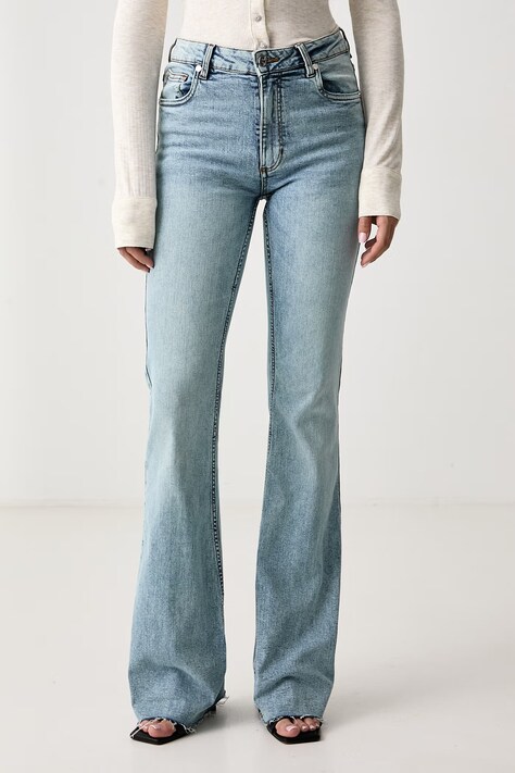 Silvian Heach Jeansy flare damskie NALLURI granatowe GPA26113JE