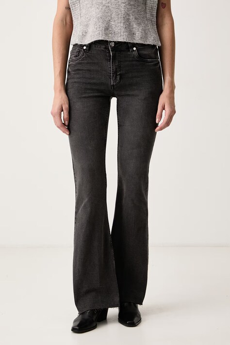 Silvian Heach Jeansy flare damskie NALLURI szare GPA26113JE
