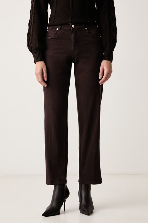 Silvian Heach Jeansy straight damskie PADAVI brązowe GPA26039JE