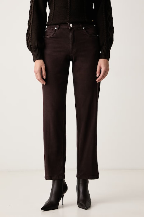 Silvian Heach Jeansy straight damskie PADAVI brązowe GPA26039JE