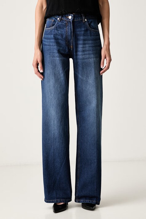 Silvian Heach jeansy straight damskie PADIS niebieskie GPA26045JE