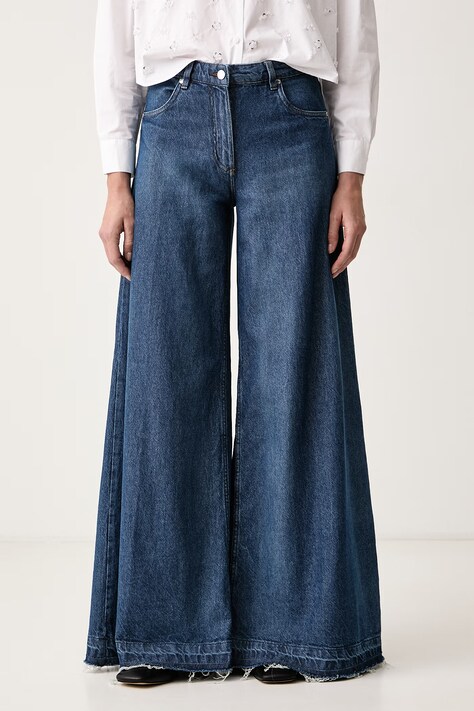 Silvian Heach Jeansy wide leg damskie PADRIK niebieskie GPA26044JE