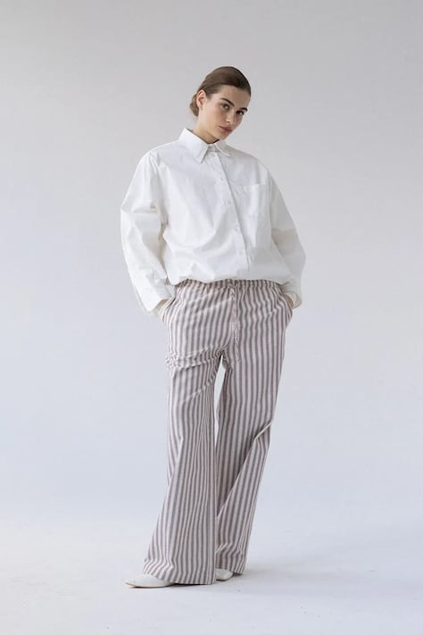 Muuv. Muuv spodnie wide leg damskie bawełniane brązowe regular waist