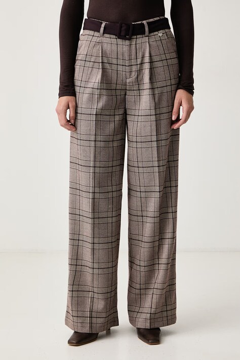 Silvian Heach Spodnie damskie KOMALA beżowe high waist GPA26352PA