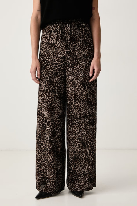 Silvian Heach Spodnie damskie z wiskozy SHELLAR brązowe high waist GPA26469PA