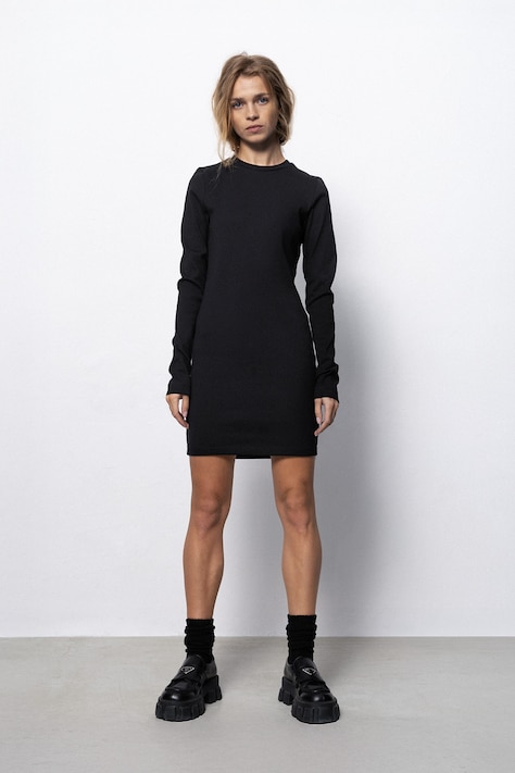 Muuv. Sukienka bodycon z bawełną czarna