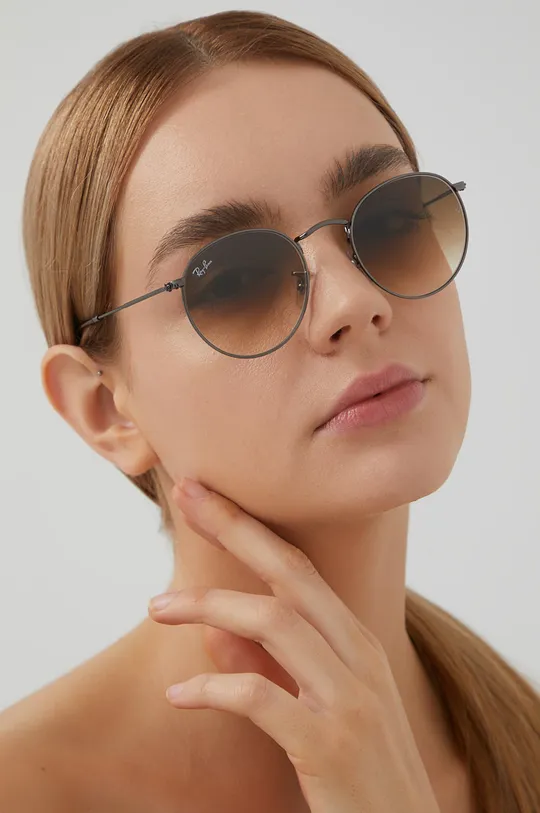 коричневий Ray-Ban - Окуляри Round Metal Жіночий