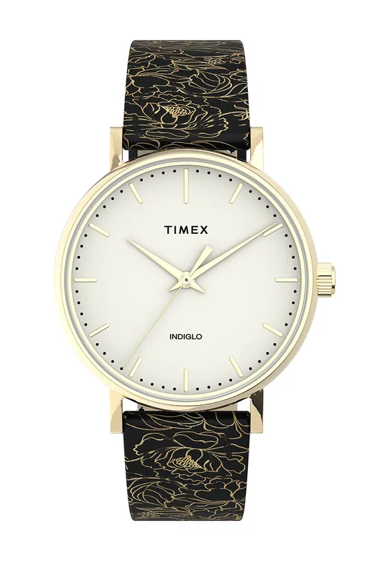 czarny Timex zegarek TW2U40700 Fairfield Floral Damski