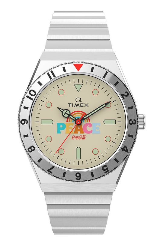 srebrny Timex zegarek TW2V25800 Q Timex x Coca-Cola Unity Collection Damski