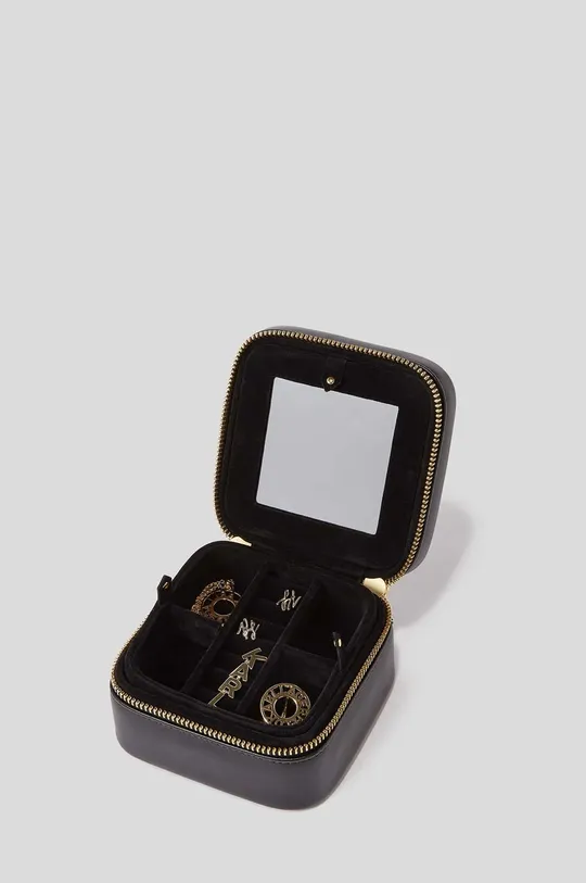 czarny Karl Lagerfeld pudełko podróżne na biżuterię 225W3919