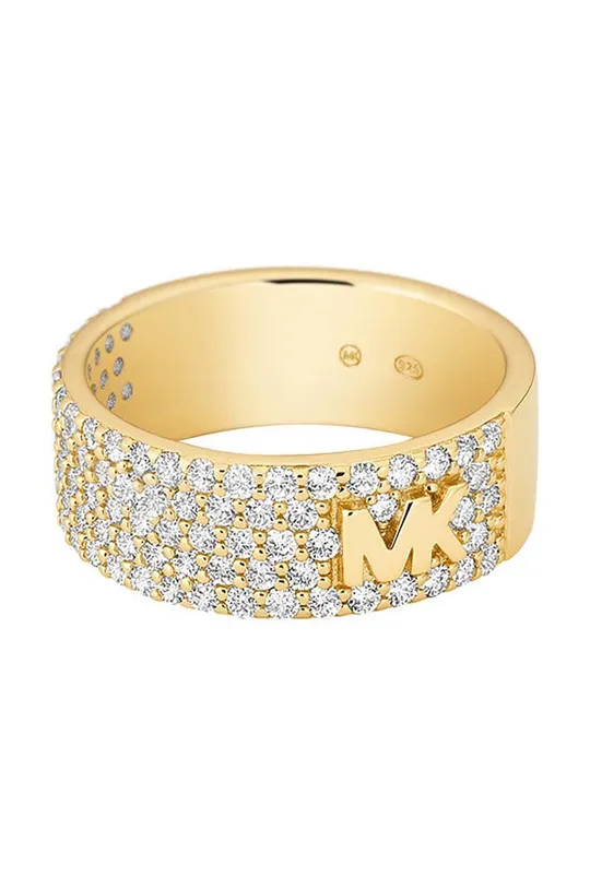 Michael Kors pierścionek ze srebra pokrytego złotem złoty