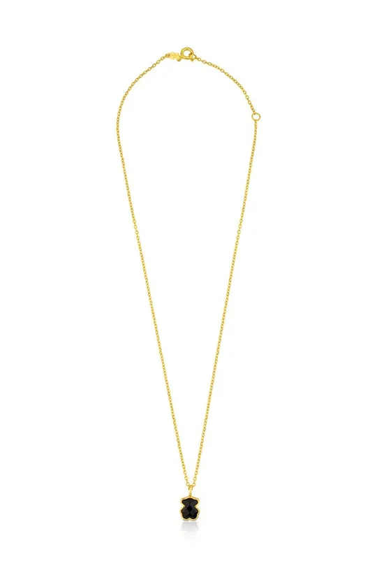 Ogrlica iz srebra prevlečenega z zlatom Tous  Srebro, prevlečeno z 18-karatnim zlatom, Oniks