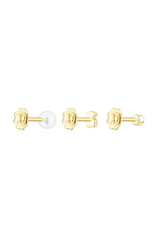 χρυσαφί Επιχρυσωμένο ασημένιο σκουλαρίκι Tous 3-pack Pearl
