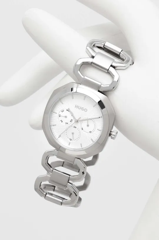srebrny HUGO zegarek Damski