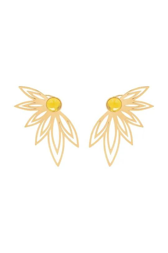 χρυσαφί Επιχρυσωμένα σκουλαρίκια Lilou Sunshine Γυναικεία