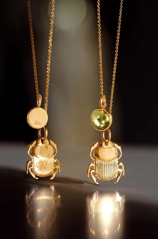 Pozlaćena ogrlica Lilou One  Kvarc, Nehrđajući čelik pozlaćen 18-karatnim zlatom