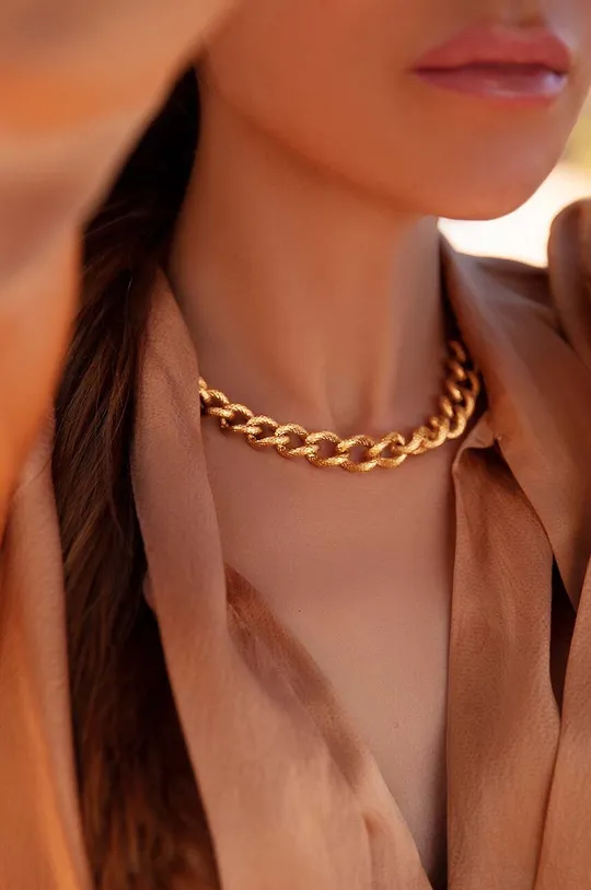 Pozlačena ogrlica Lilou  Nerjaveče jeklo, prevlečeno z 18-karatnim zlatom