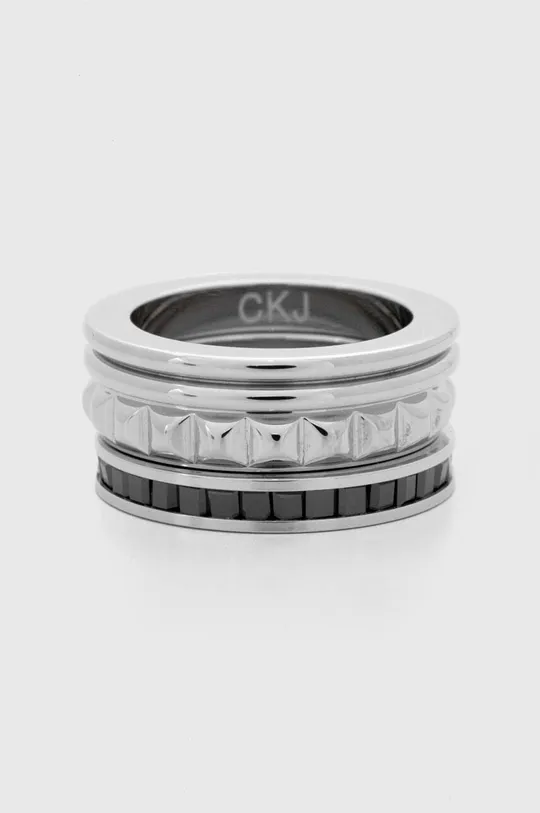 srebrny Calvin Klein pierścionki 3-pack Damski