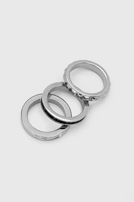 Calvin Klein pierścionki 3-pack srebrny