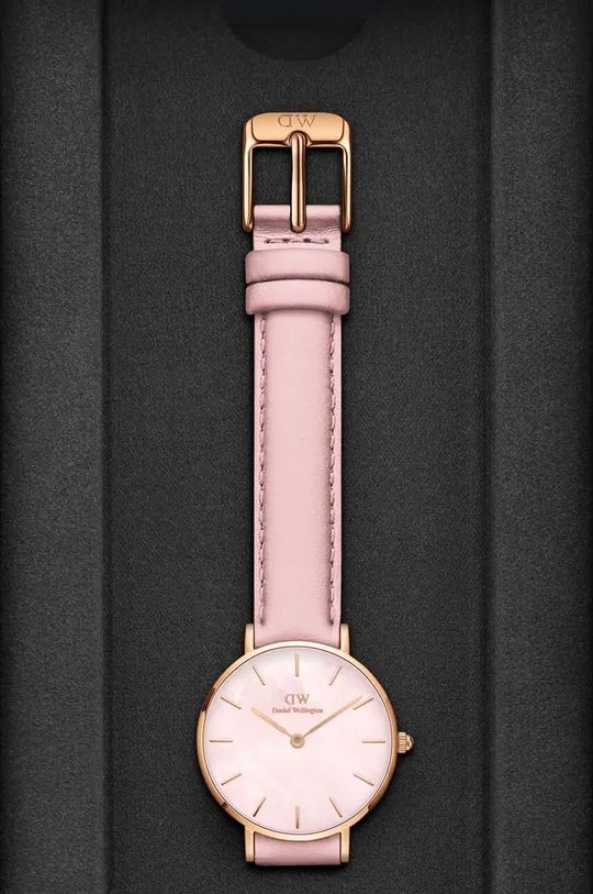 Daniel Wellington zegarek Petite 28 Pink leather Skóra naturalna, Stal, Szkło mineralne