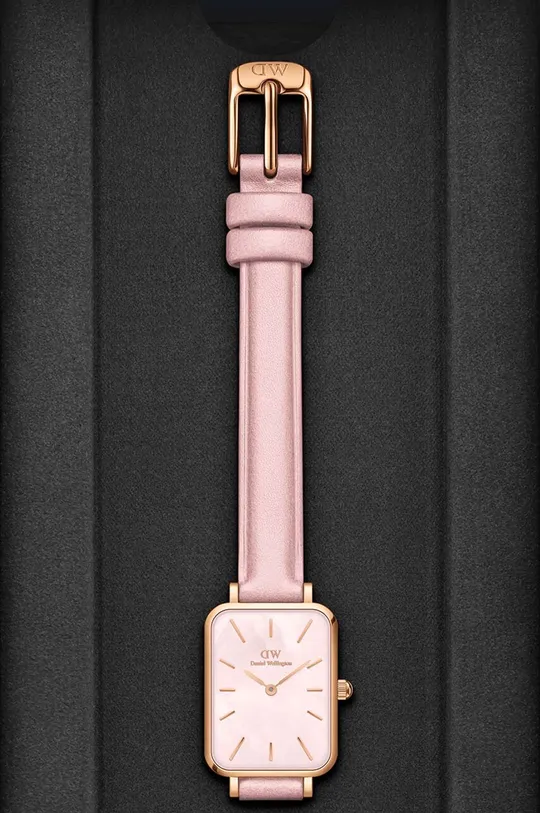 Ρολόι Daniel Wellington Quadro Pink leather ροζ