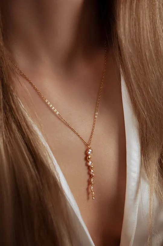 Pozlaćena ogrlica Lilou Sparkling zlatna