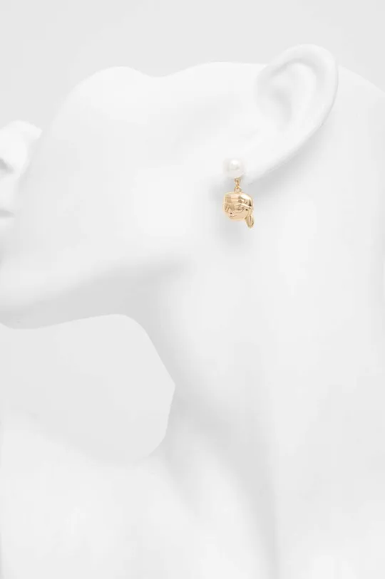 Karl Lagerfeld fülbevaló sárgaréz, Gzöngy