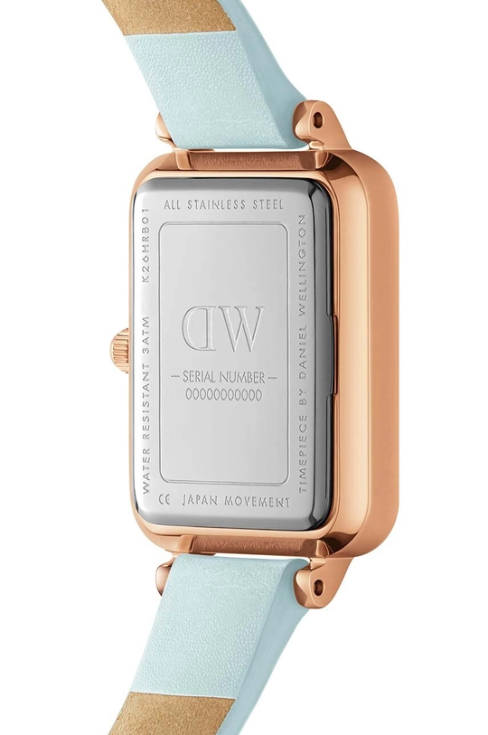 Ρολόι Daniel Wellington Quadro Bluebell Φυσικό δέρμα, Ανοξείδωτο χάλυβα