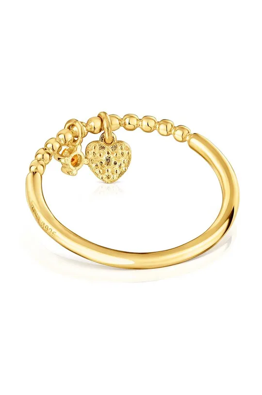Серебряное кольцо с позолотой Tous 12 серебро 925 пробы, покрытое 18-каратным золотом