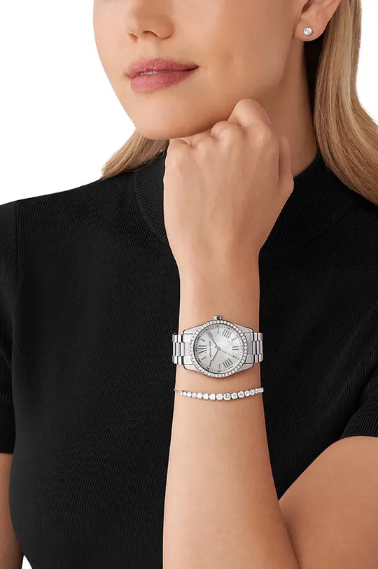 серебрянный Часы, браслет и серьги Michael Kors