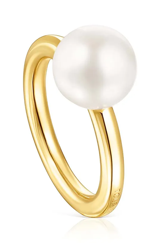 zlatna Srebrni prsten pokriven zlatom Tous 14 Ženski