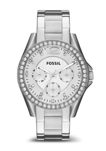 srebrny Fossil - Zegarek ES3202 Damski