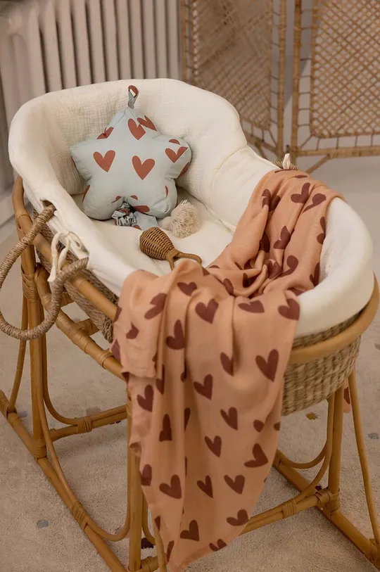 różowy La Millou kocyk niemowlęcy Velvet HEARTBEAT PINK