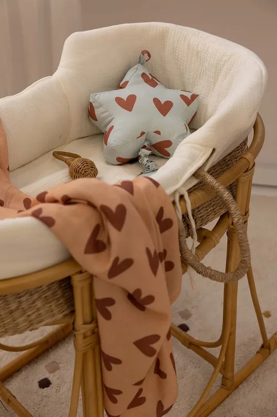 Pokrivač za povijanje beba od bambusa La Millou HEARTBEAT PINK roza