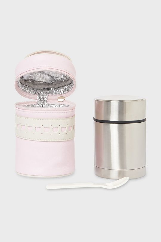 pastelowy różowy Mayoral Newborn pojemnik termiczny na jedzenie z pokrowcem Dziecięcy