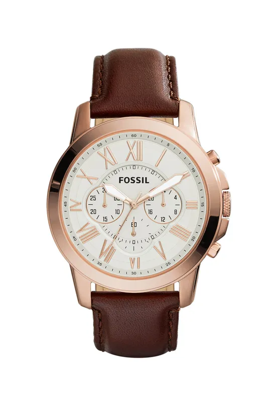 brązowy FOSSIL - Zegarek FS4991. Męski