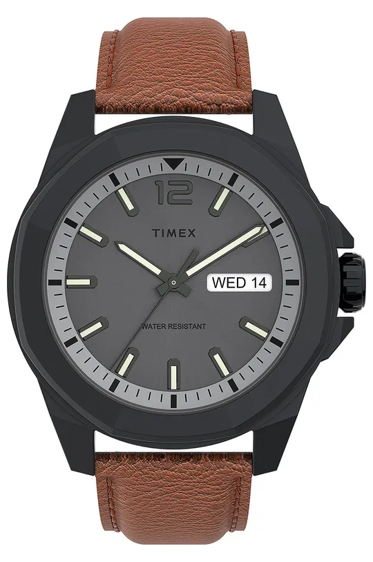szary Timex zegarek TW2U82200 Essex Ave Day-Date Męski