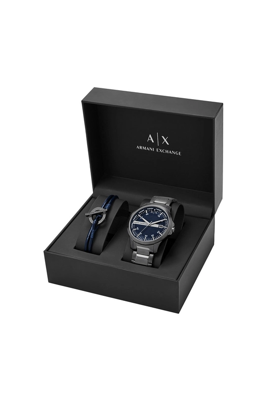 sivá Armani Exchange - Hodinky a náramok AX7127