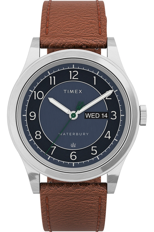 srebrny Timex zegarek TW2U90400 Waterbury Traditional Day-Date Męski