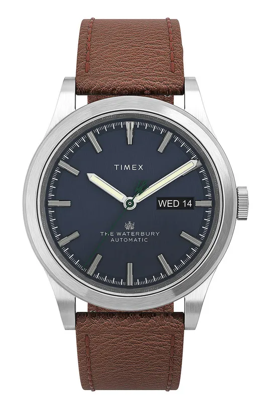 srebrny Timex zegarek TW2U91000 Waterbury Traditional Automatic Męski