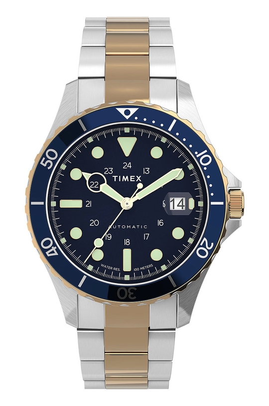 srebrny Timex zegarek TW2U83500 Navi XL Automatic Męski