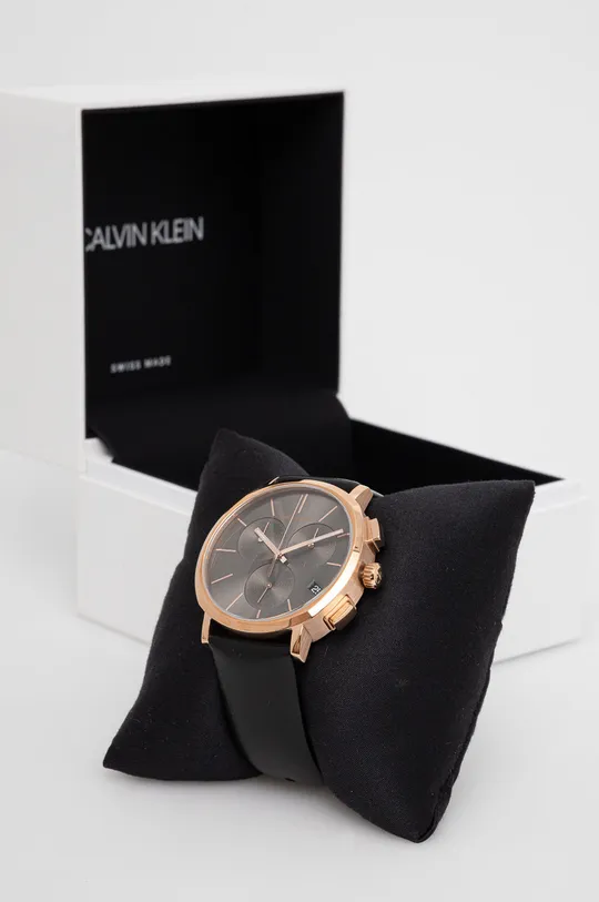 Ρολόι Calvin Klein  Δέρμα, Ανοξείδωτο χάλυβα, Ορυκτό κρύσταλλο