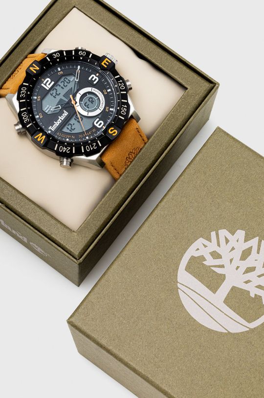 Timberland zegarek Skóra naturalna, Stal, Szkło
