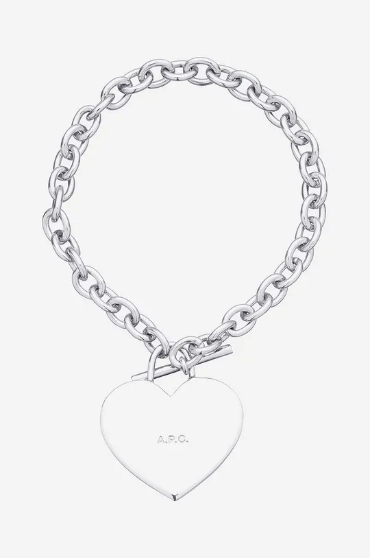 srebrna Narukvica A.P.C. Bracelet Logo Coeur Muški