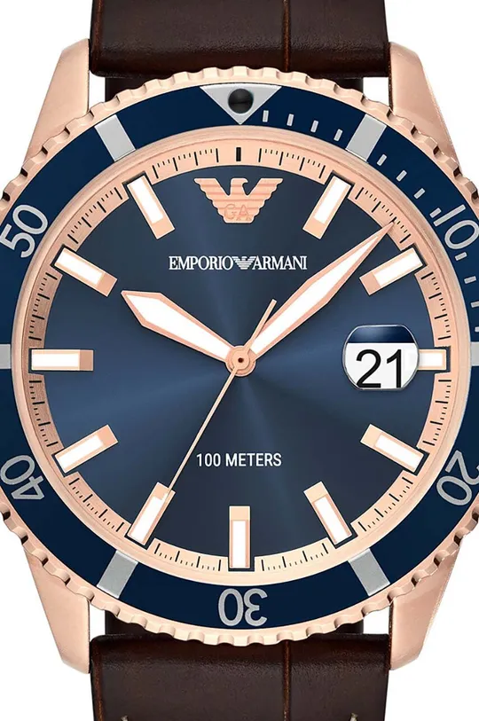 Emporio Armani zegarek brązowy