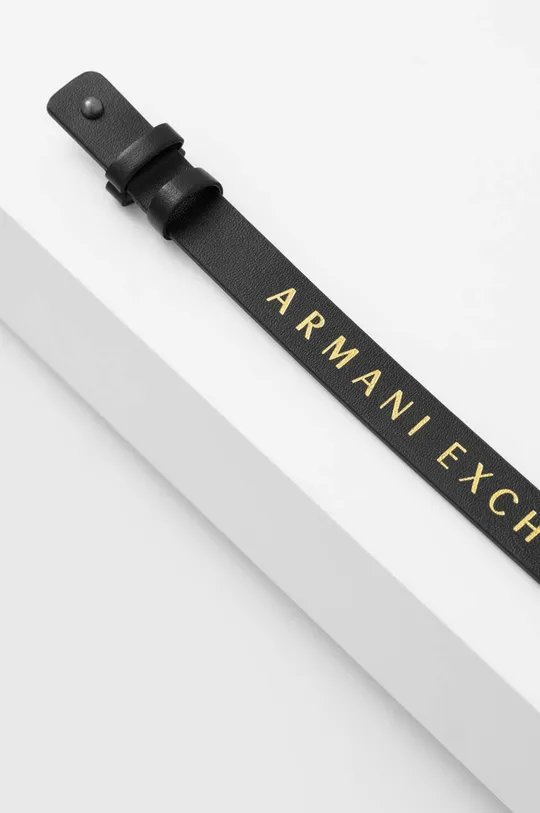 Δερμάτινο βραχιόλι διπλής όψης Armani Exchange μαύρο