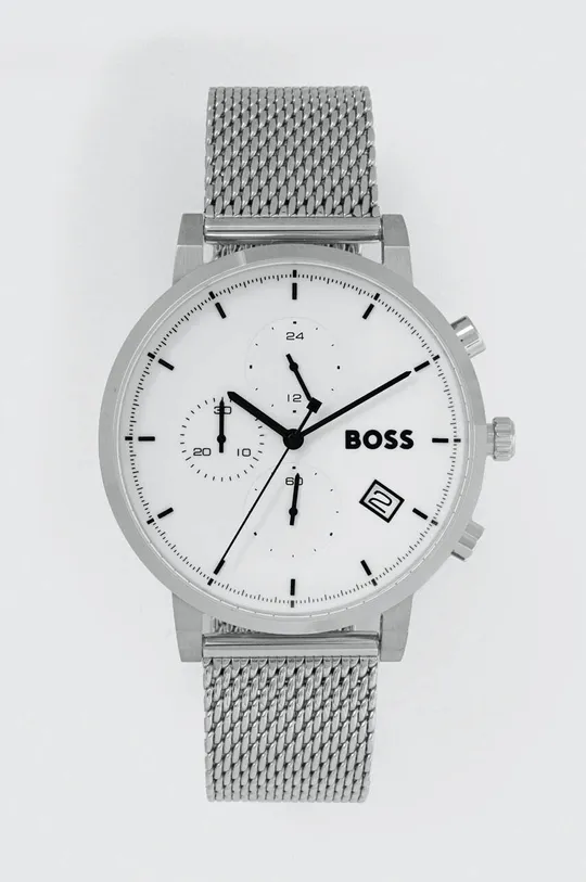 srebrny BOSS zegarek Męski
