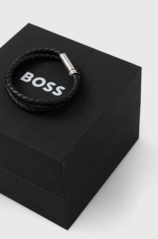 Кожаный браслет Hugo Boss чёрный