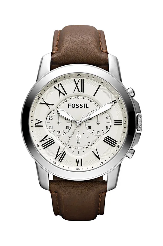 καφέ Fossil - Ρολόι FS4735 Ανδρικά